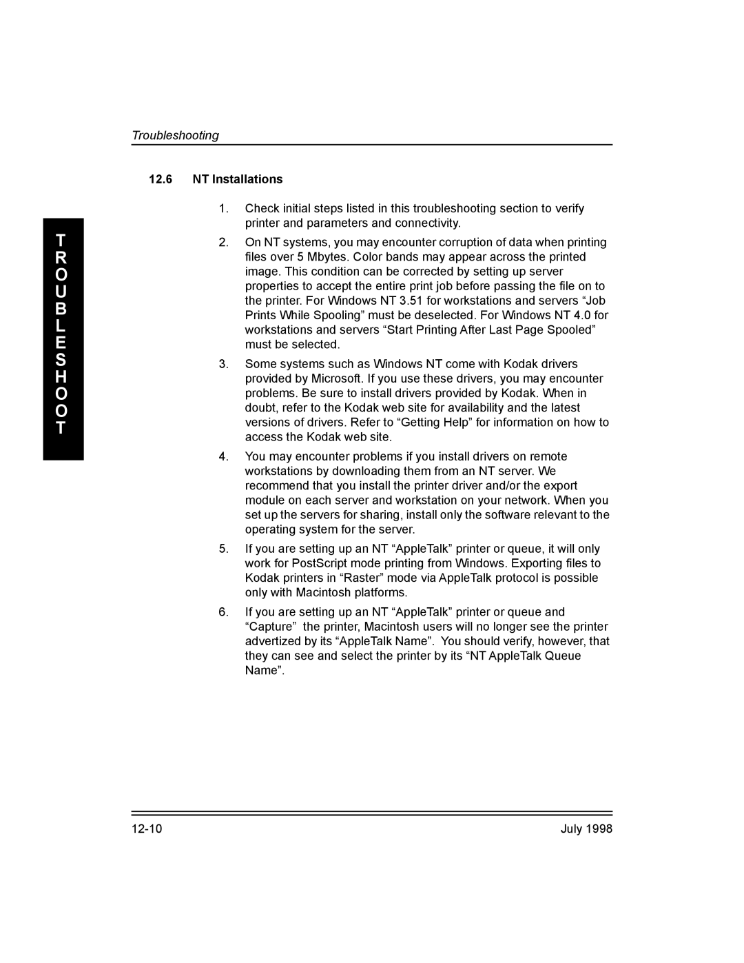 Kodak 3H0610, Kodak 10/100 Network Interface Card manual NT Installations 