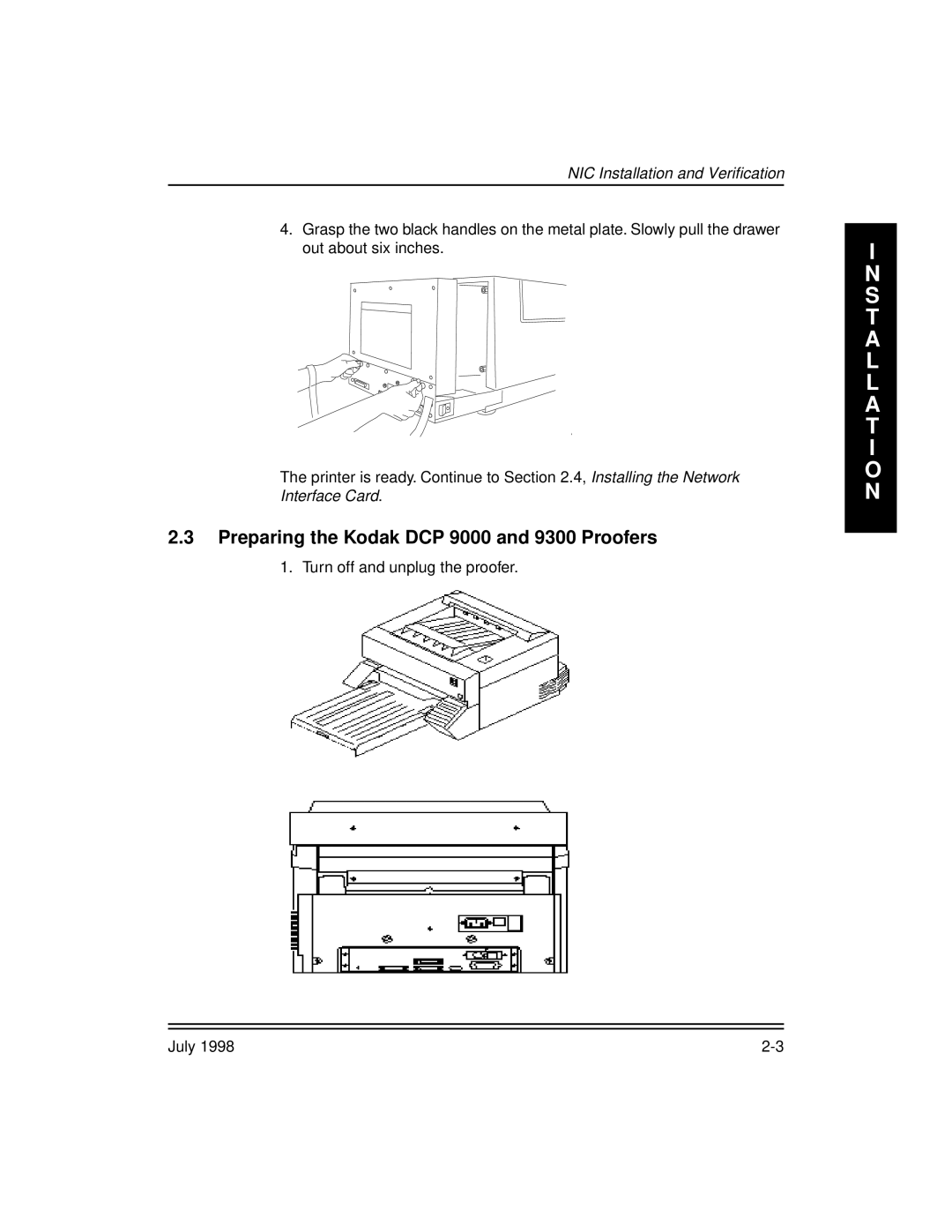 Kodak Kodak 10/100 Network Interface Card, 3H0610 manual Preparing the Kodak DCP 9000 and 9300 Proofers 