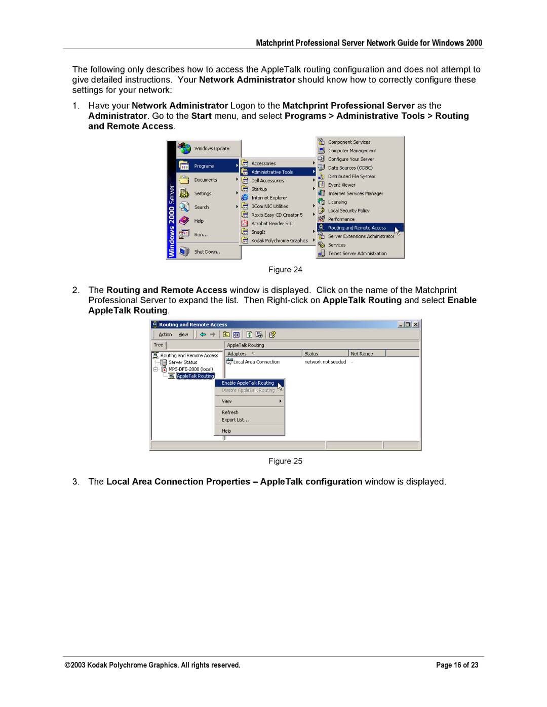 Kodak KY0730483 manual Matchprint Professional Server Network Guide for Windows 