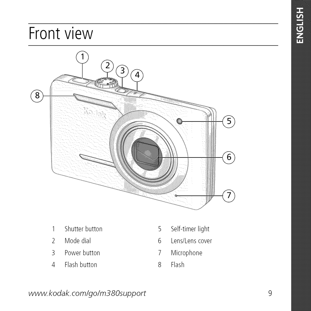 Kodak M380, L0904572 manual Front view 