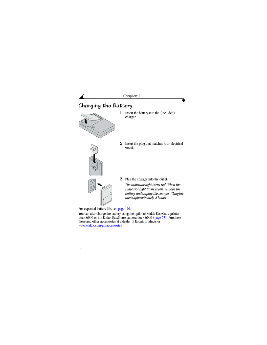 Kodak LS633 manual Charging the Battery 