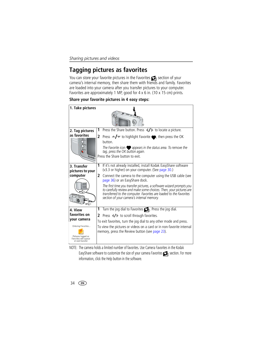 Kodak LS743 manual Tagging pictures as favorites 