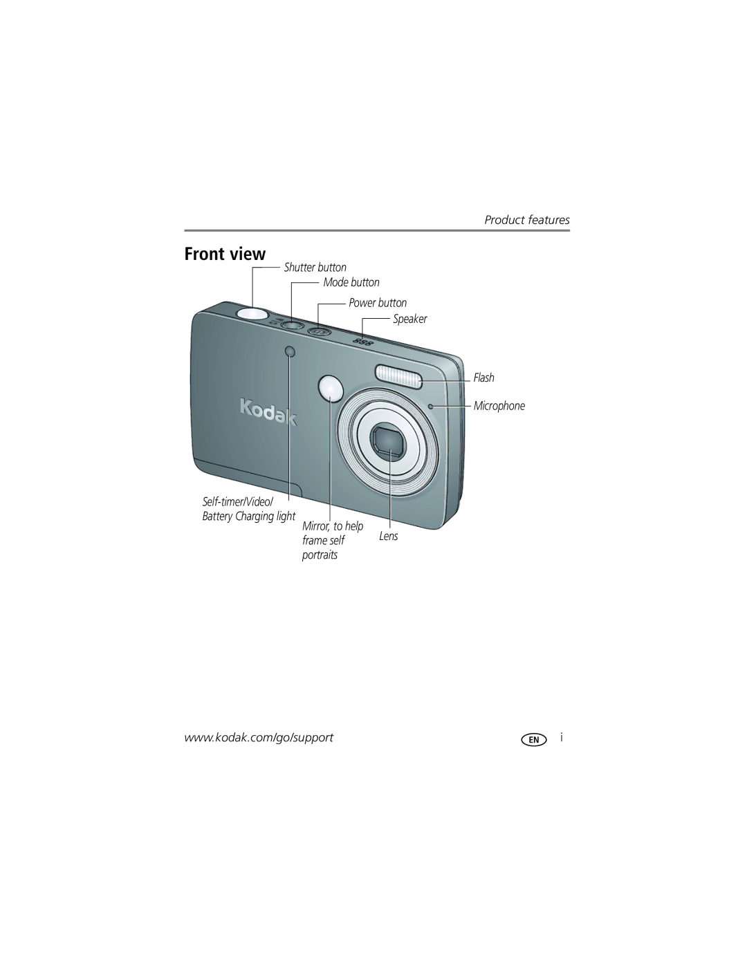 Kodak 1944685, M200 manual Front view 