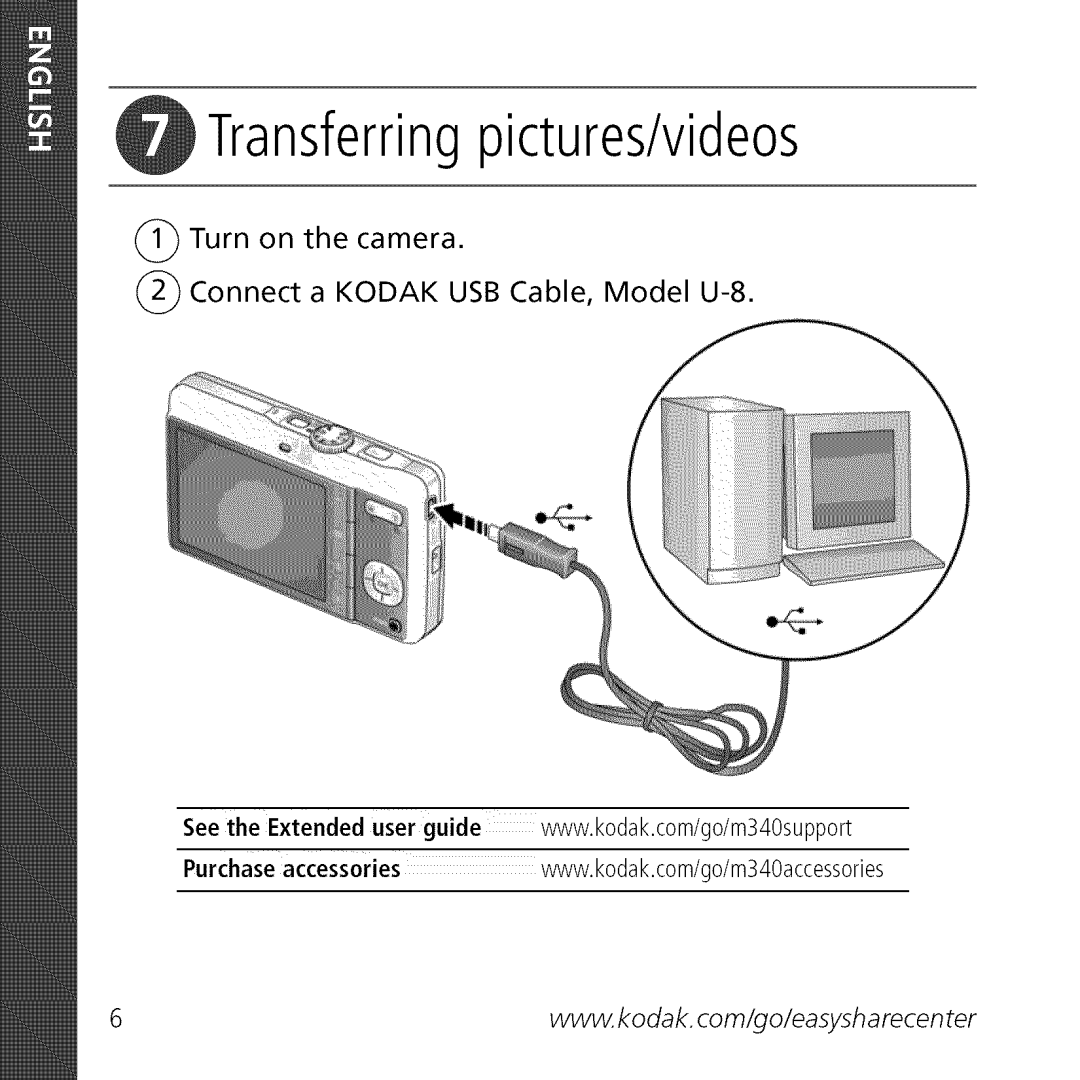 Kodak M340 manual Transferringpictures/videos 