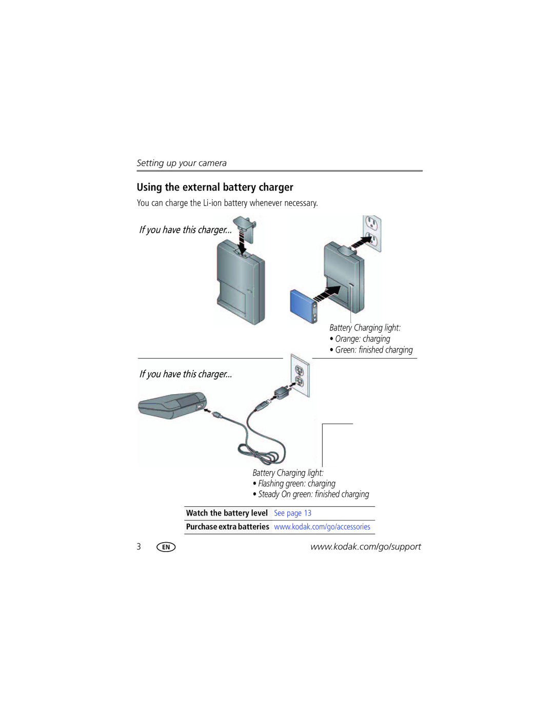 Kodak M577 manual Using the external battery charger, If you have this charger 