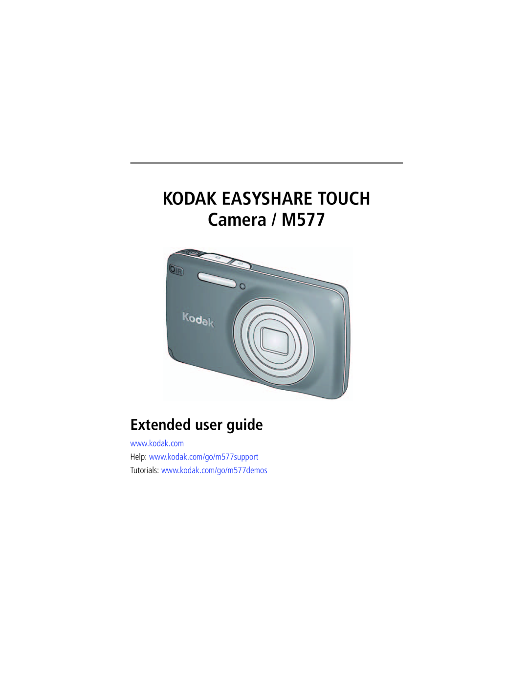 Kodak manual KODAK EASYSHARE TOUCH Camera / M577, Extended user guide 