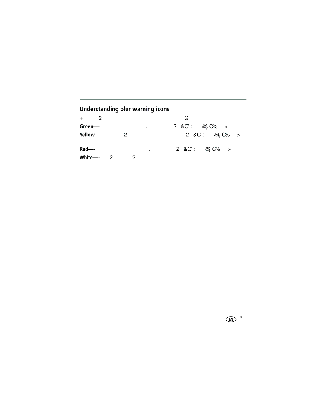 Kodak M753 manual Understanding blur warning icons 