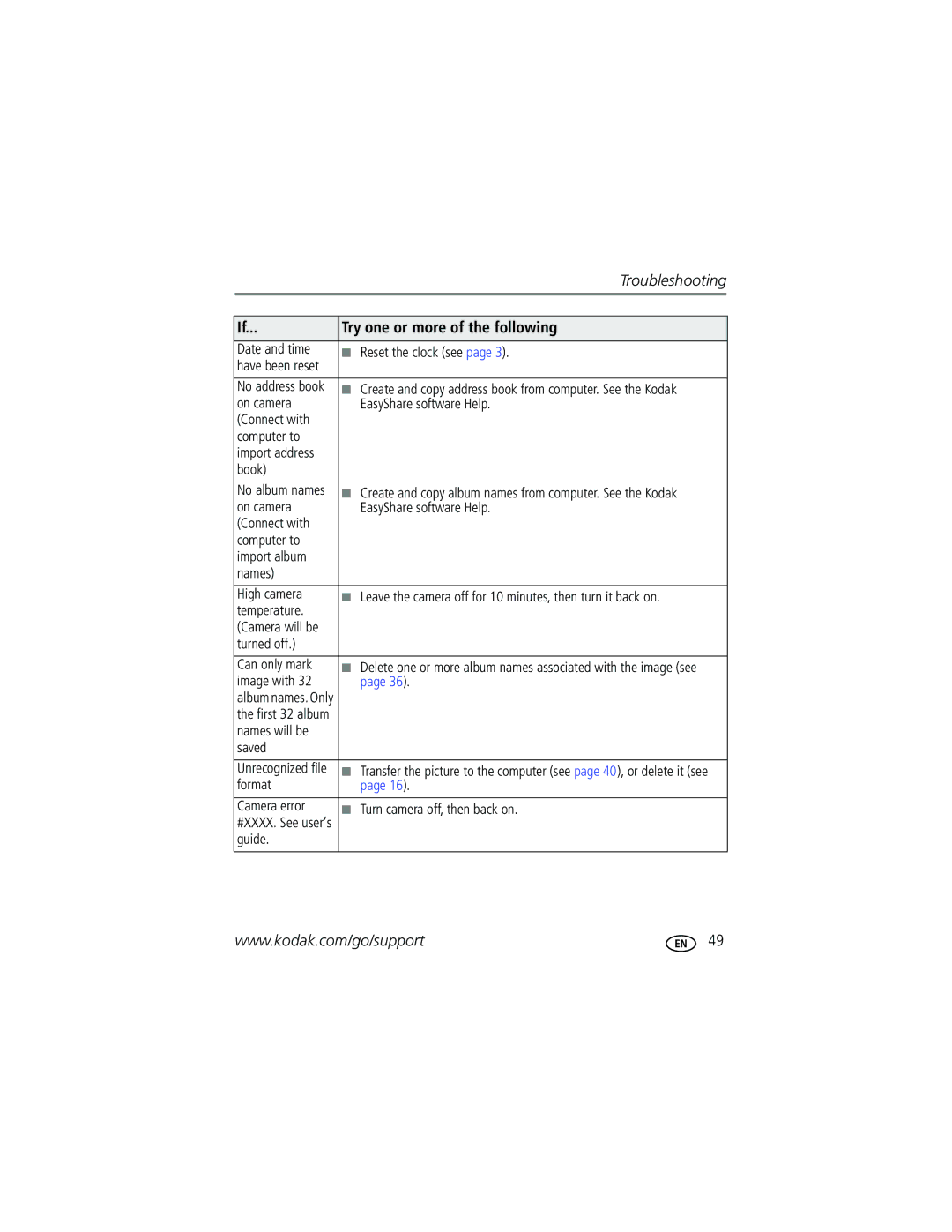 Kodak M753 manual Date and time Reset the clock see 