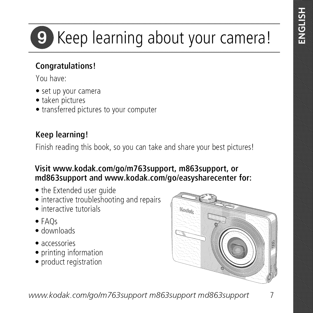 Kodak M763 owner manual Keep learning about your camera 