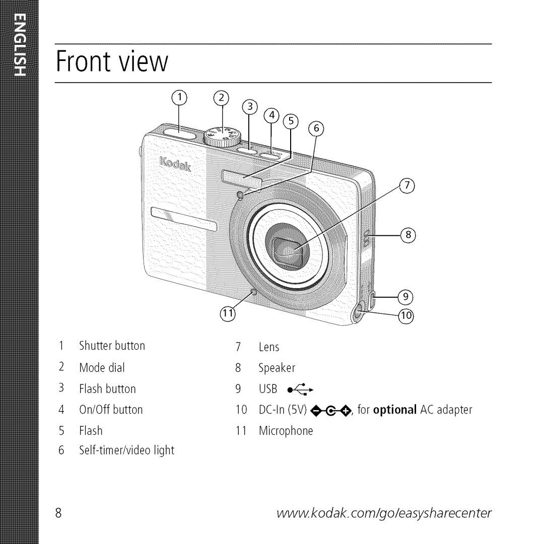 Kodak M763 owner manual Front view 