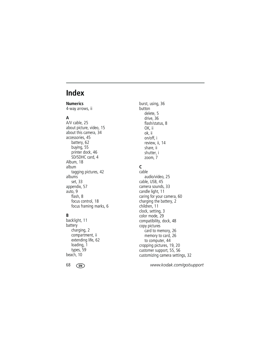 Kodak M893 IS manual Numerics 