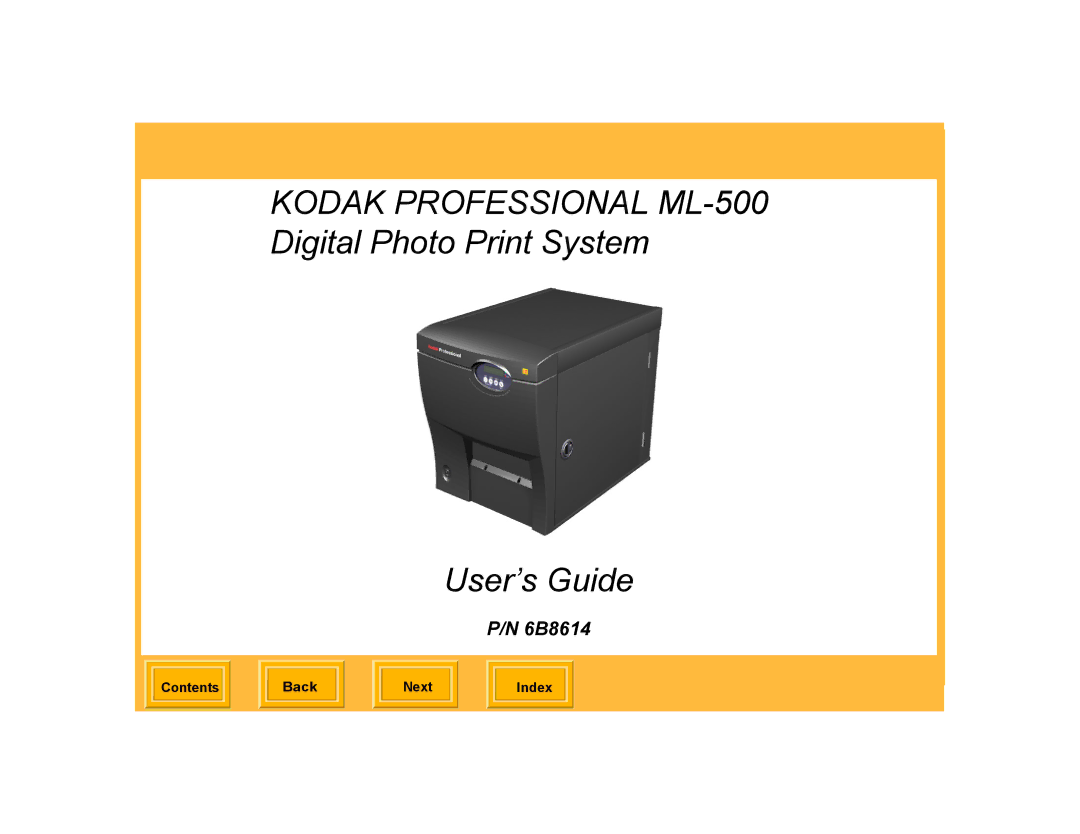 Kodak ML-500 manual 6B8614 