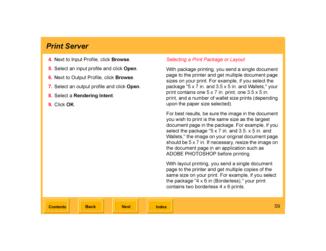 Kodak ML-500 manual Select a Rendering Intent, Selecting a Print Package or Layout 