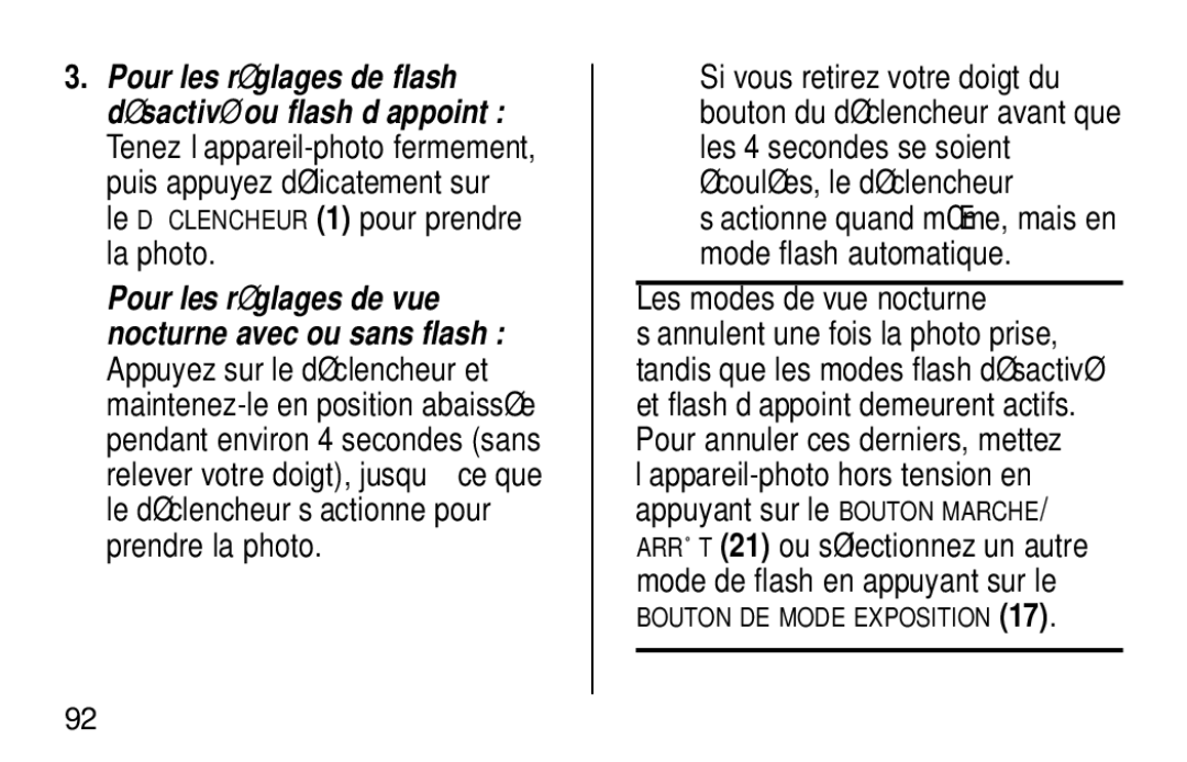 Kodak NY 14650 manual Pour les réglages de flash 