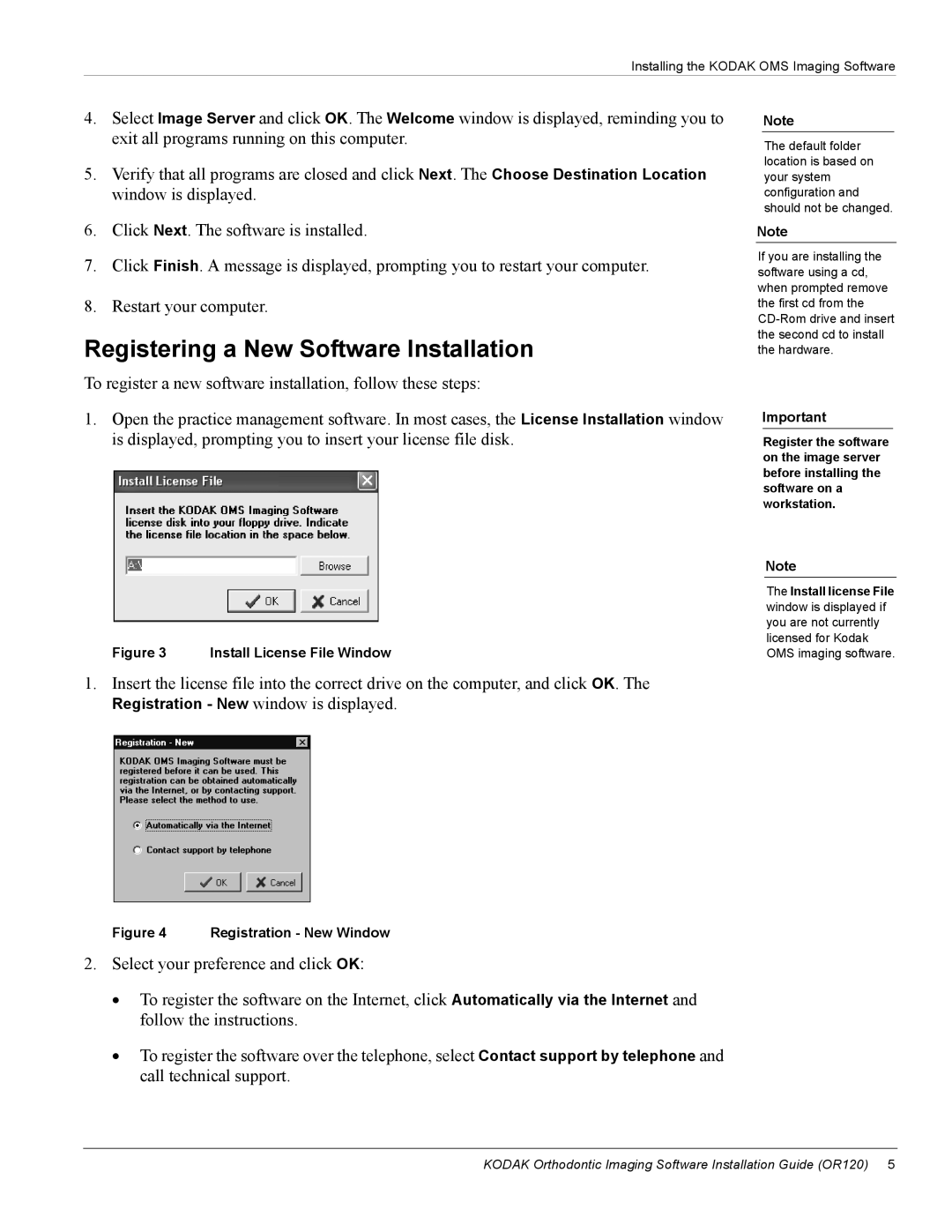 Kodak OL400-10 manual Registering a New Software Installation, Install License File Window 