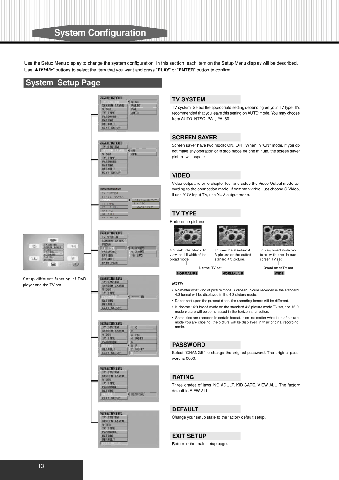 Kodak P460 manual System Configuration, System Setup 