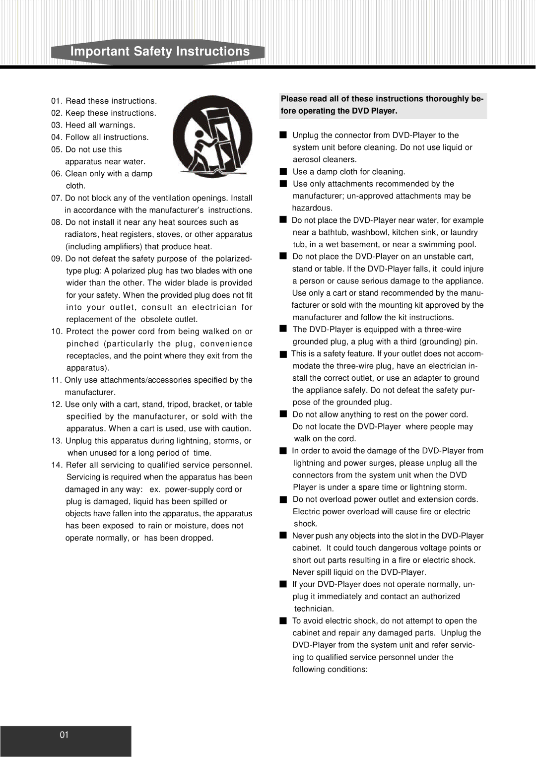 Kodak P460 manual Important Safety Instructions 