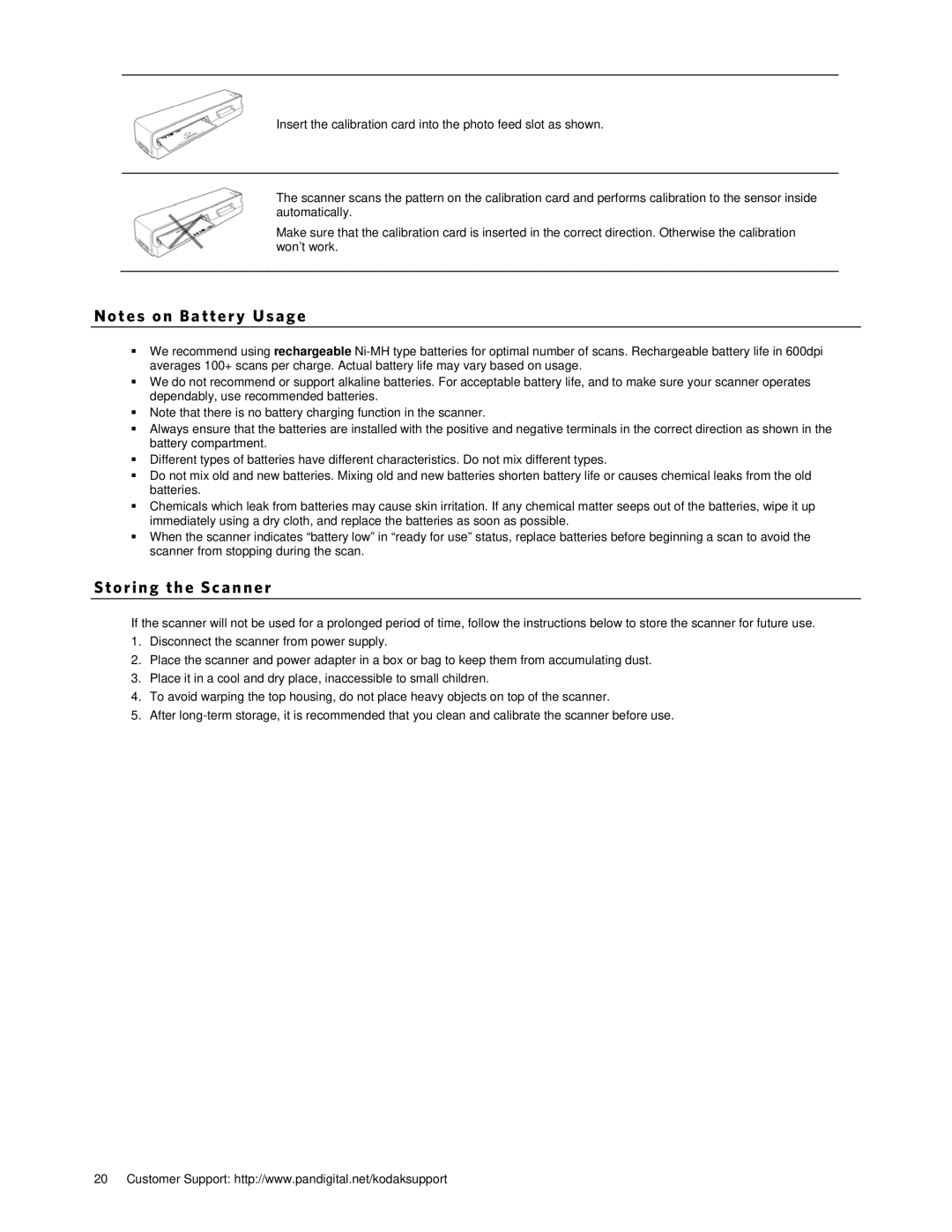 Kodak P461 manual Storing the Sc a nner 