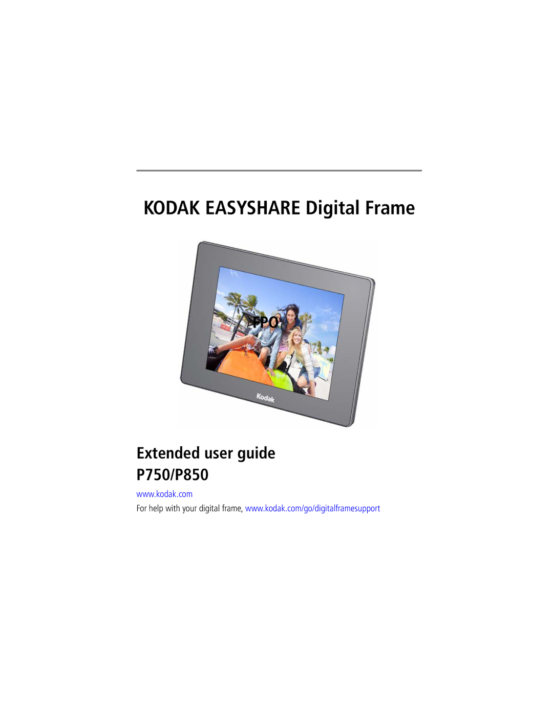 Kodak manual EasyShare P750/P850 