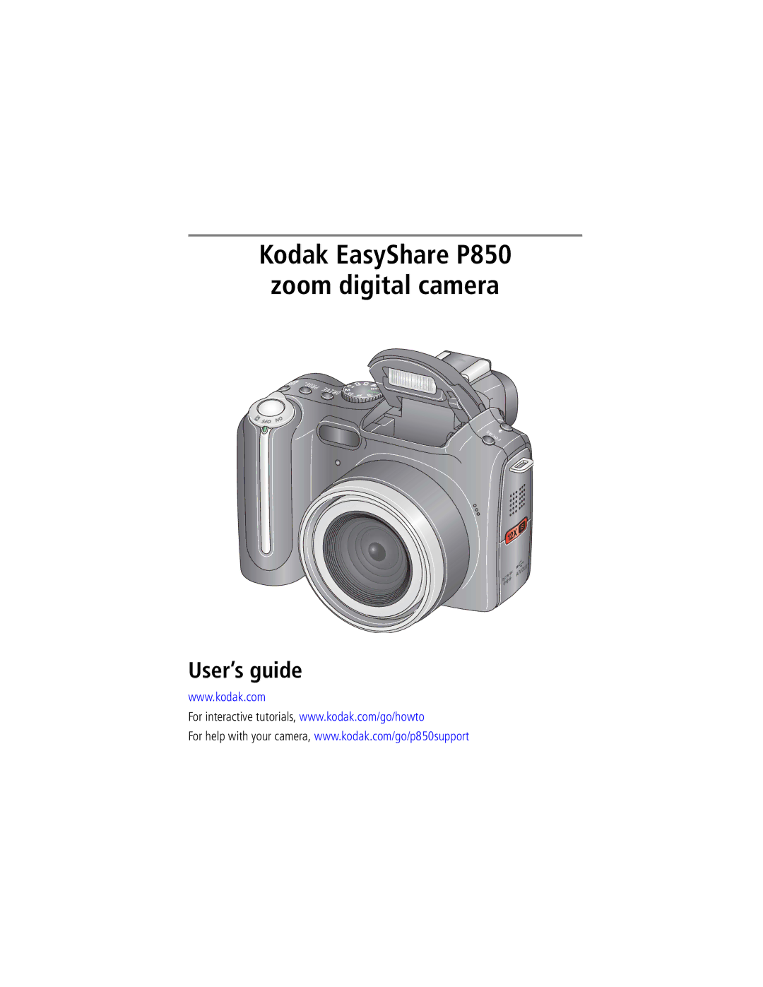 Kodak manual Kodak EasyShare P850 zoom digital camera User’s guide 