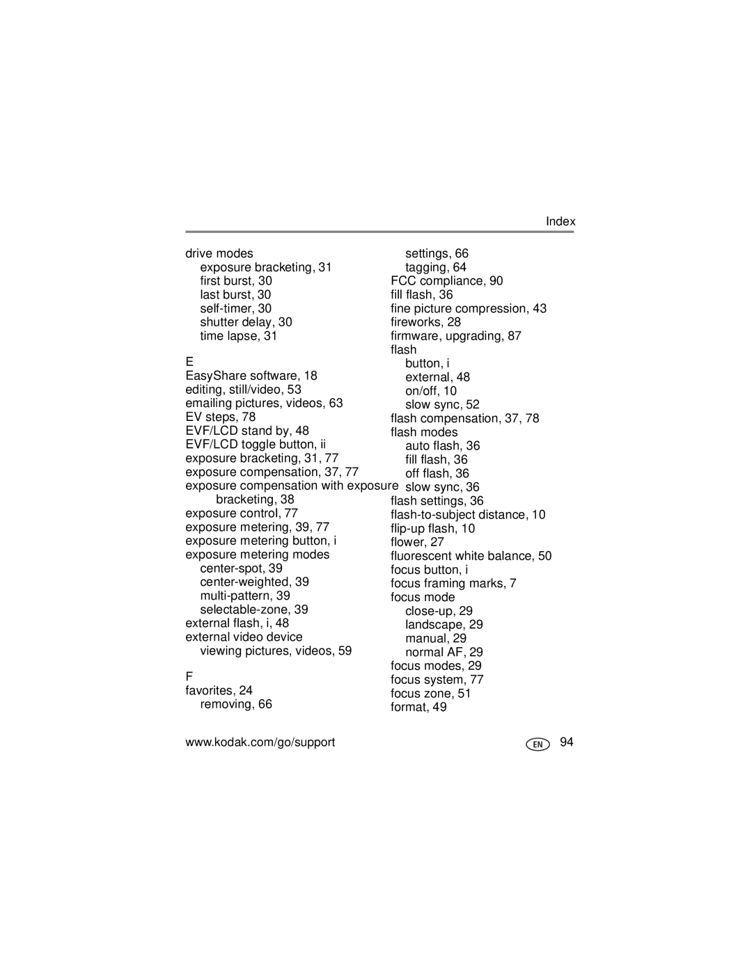 Kodak P850 manual Drive modes Exposure bracketing, 31 first burst, Viewing pictures, videos 