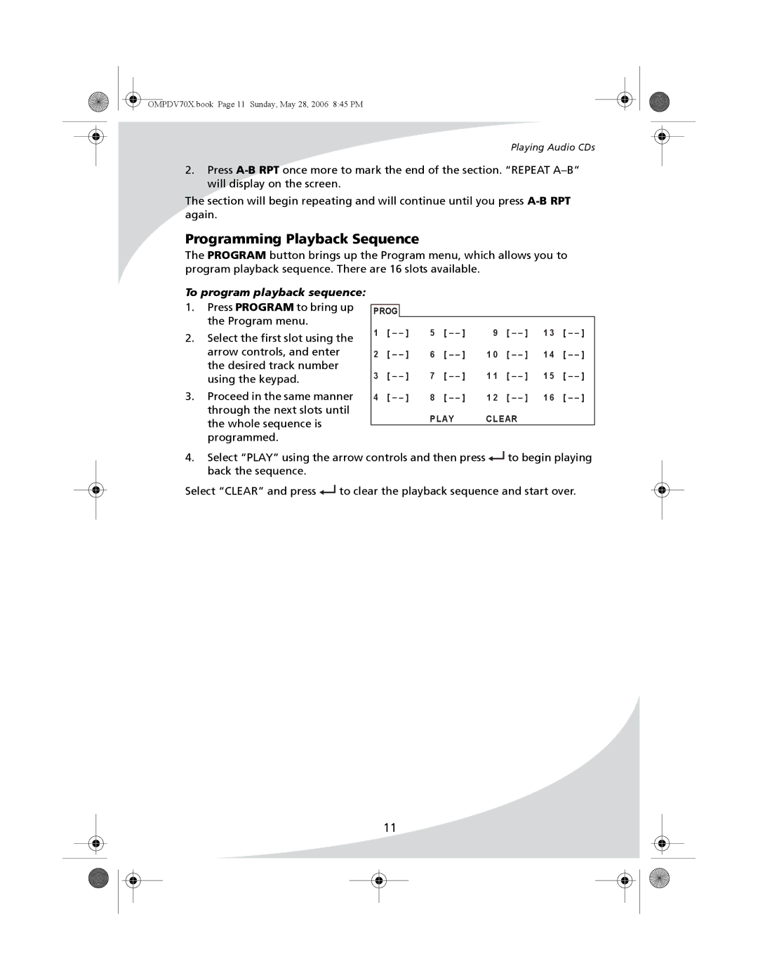 Kodak PDV-70X user manual Playing Audio CDs 