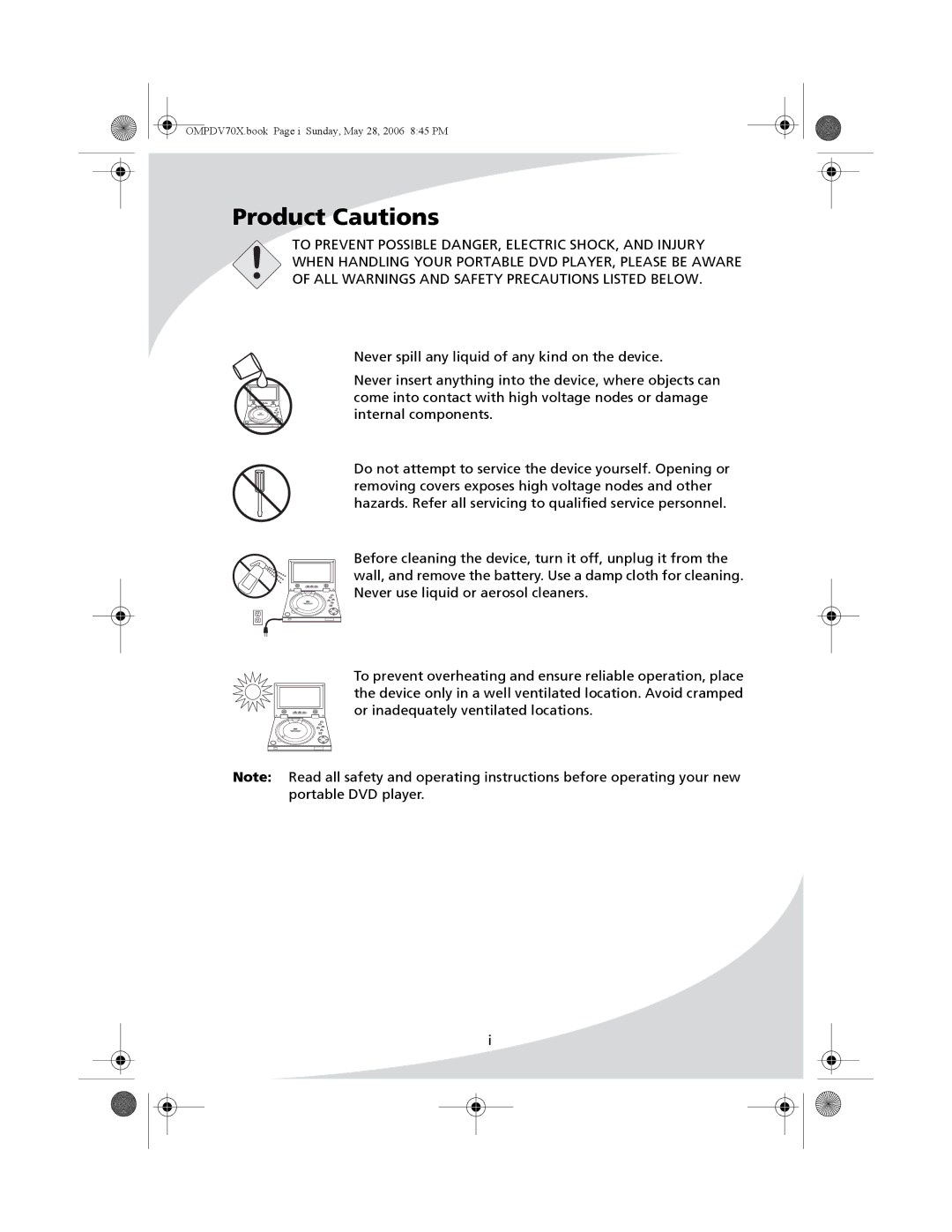 Kodak PDV-70X user manual Product Cautions 