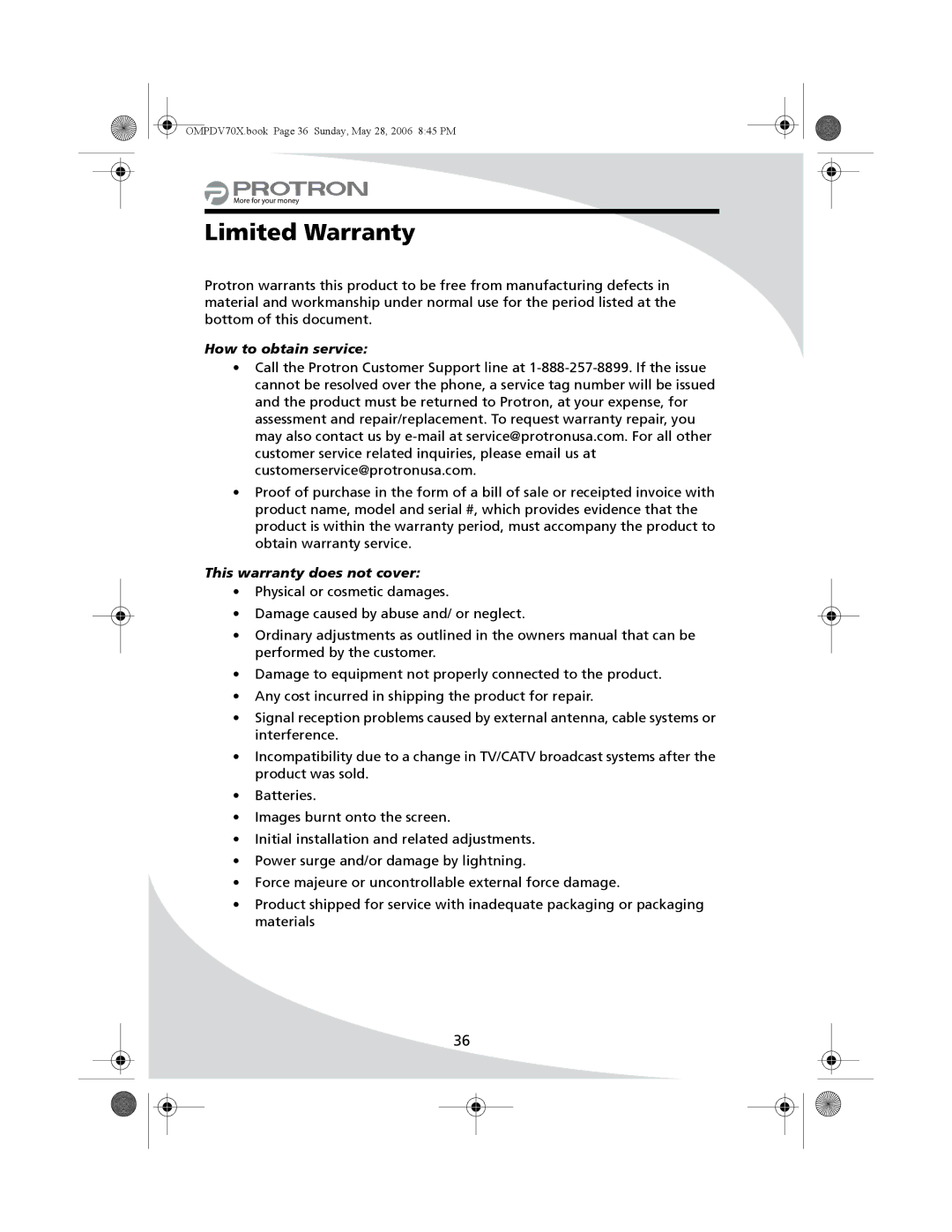 Kodak PDV-70X user manual Limited Warranty, How to obtain service, This warranty does not cover 