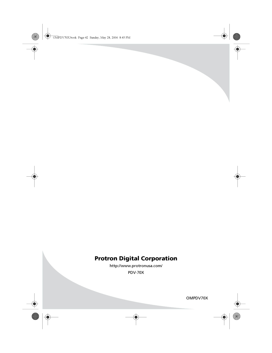 Kodak PDV-70X user manual Protron Digital Corporation 