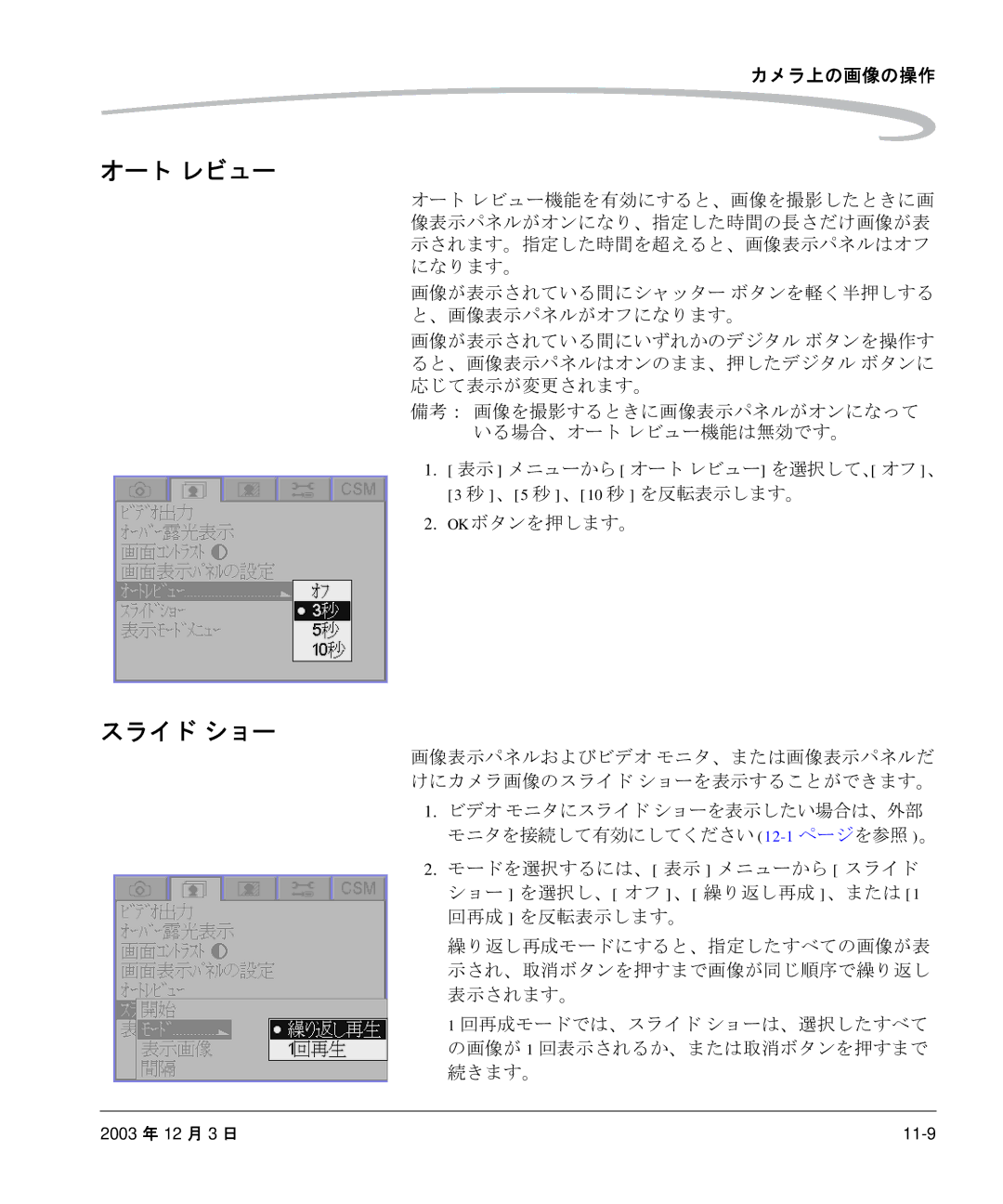 Kodak P/N 6B8991 manual オート レビュー, スライド ショー 