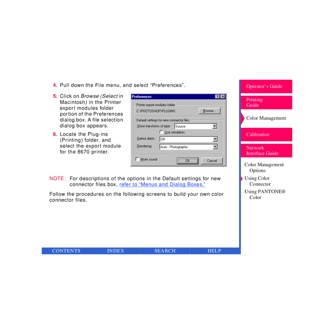 Kodak Printer manual Contents Index Search Help 