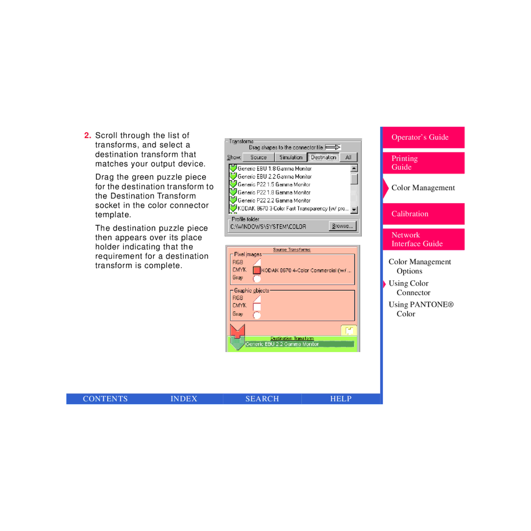 Kodak Printer manual Contents Index Search Help 