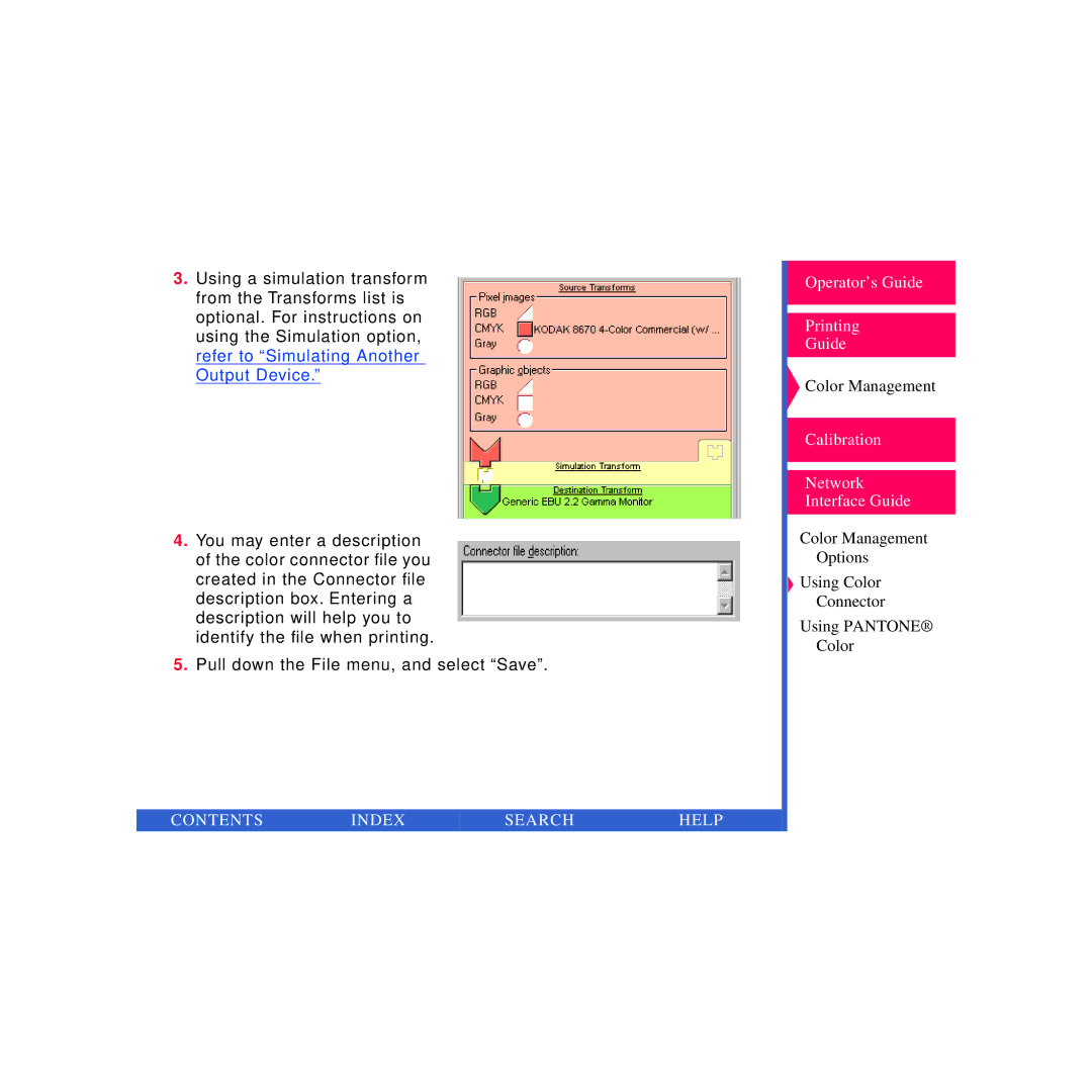 Kodak Printer manual Contents Index Search Help 