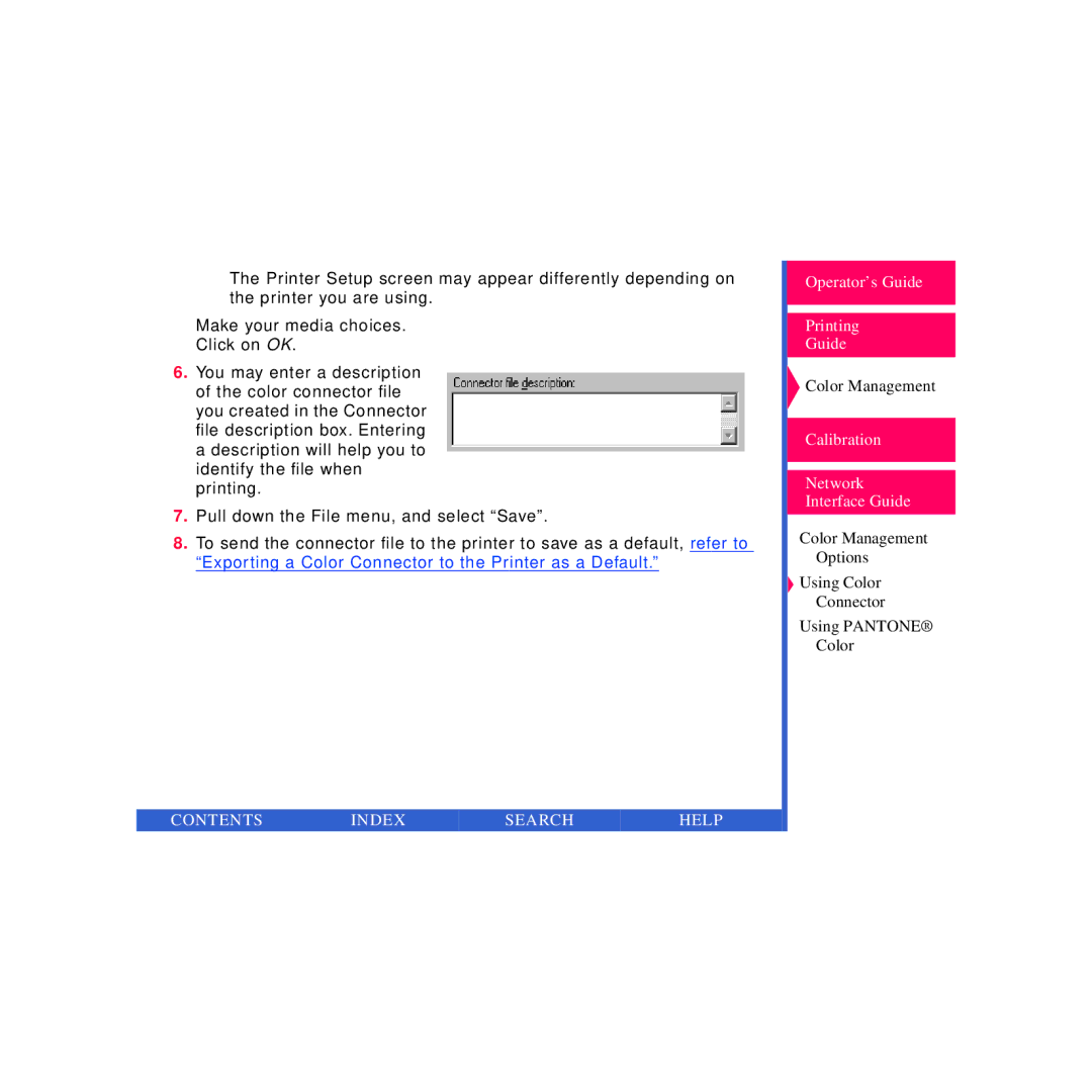 Kodak Printer manual Contents Index Search Help 