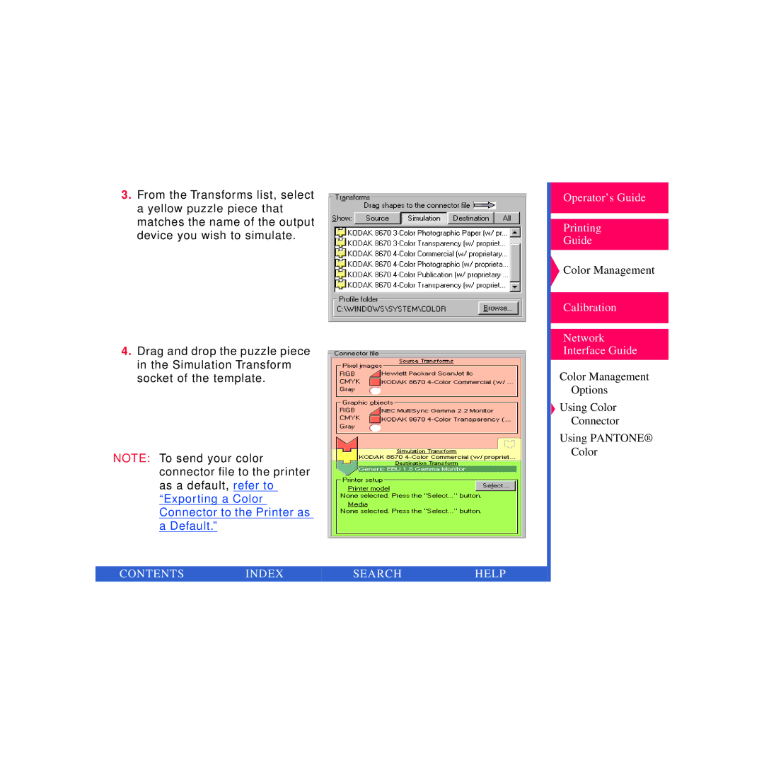 Kodak Printer manual Contents Index Search Help 