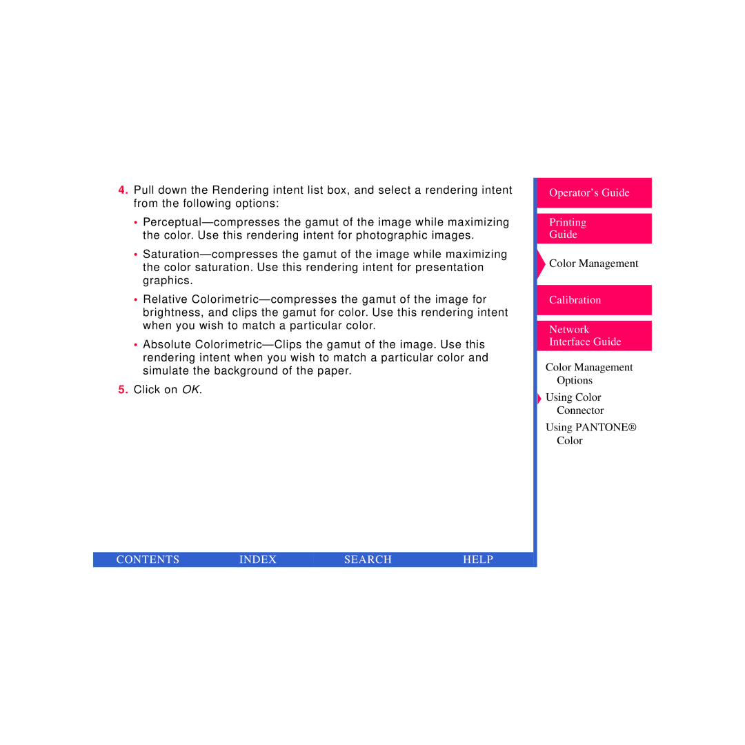 Kodak Printer manual Contents Index Search Help 