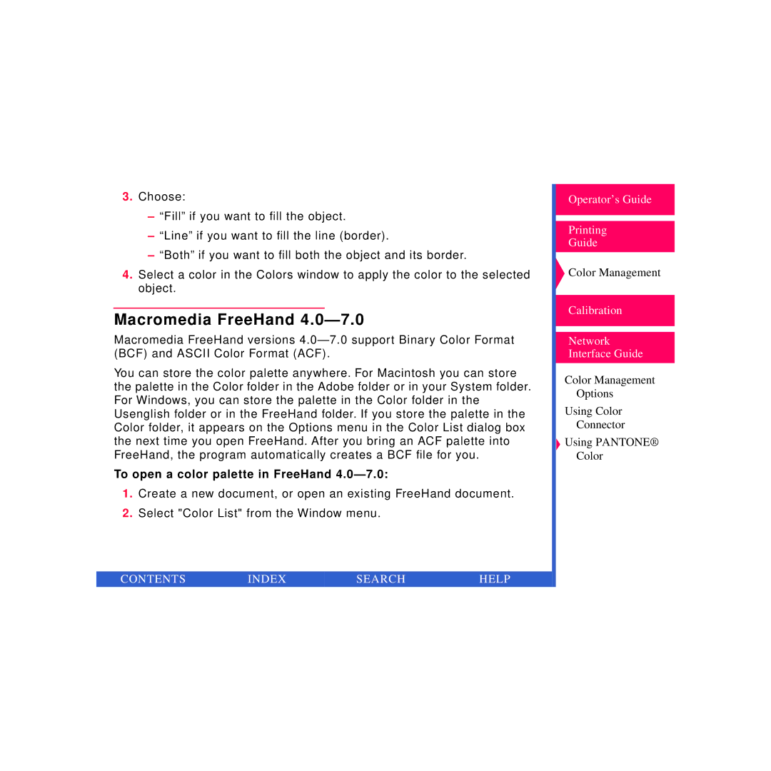 Kodak Printer manual Macromedia FreeHand 