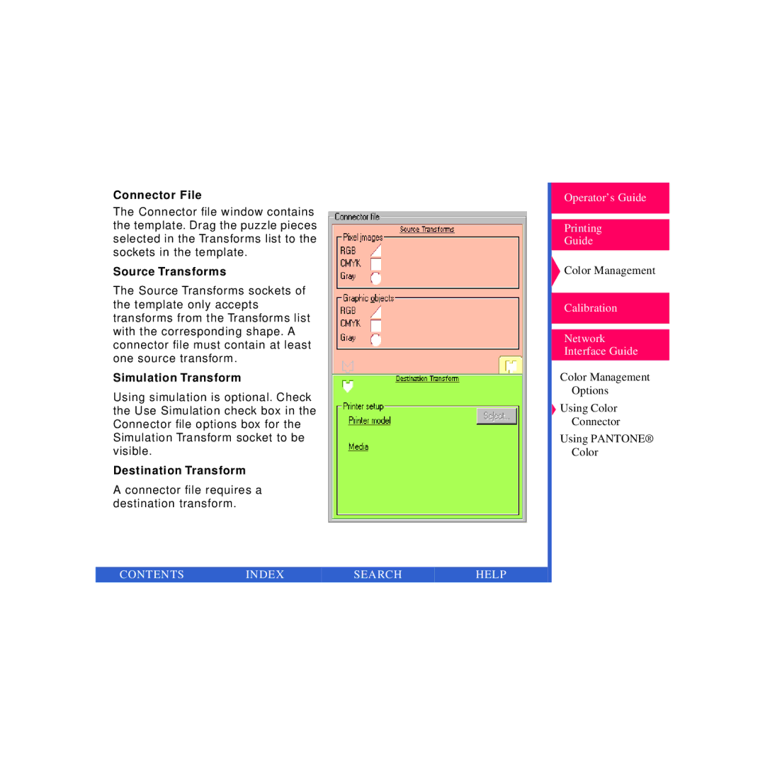 Kodak Printer manual Connector File, Source Transforms, Simulation Transform, Destination Transform 