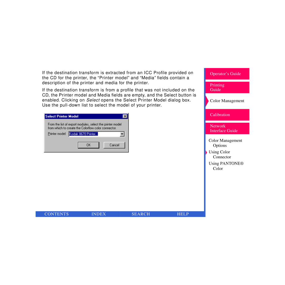 Kodak Printer manual Contents Index Search Help 