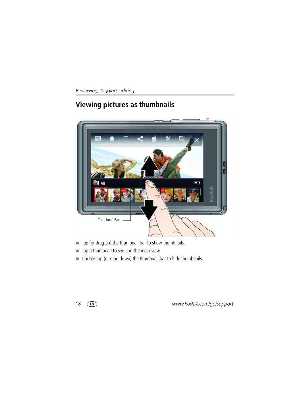 Kodak R502 manual Viewing pictures as thumbnails 