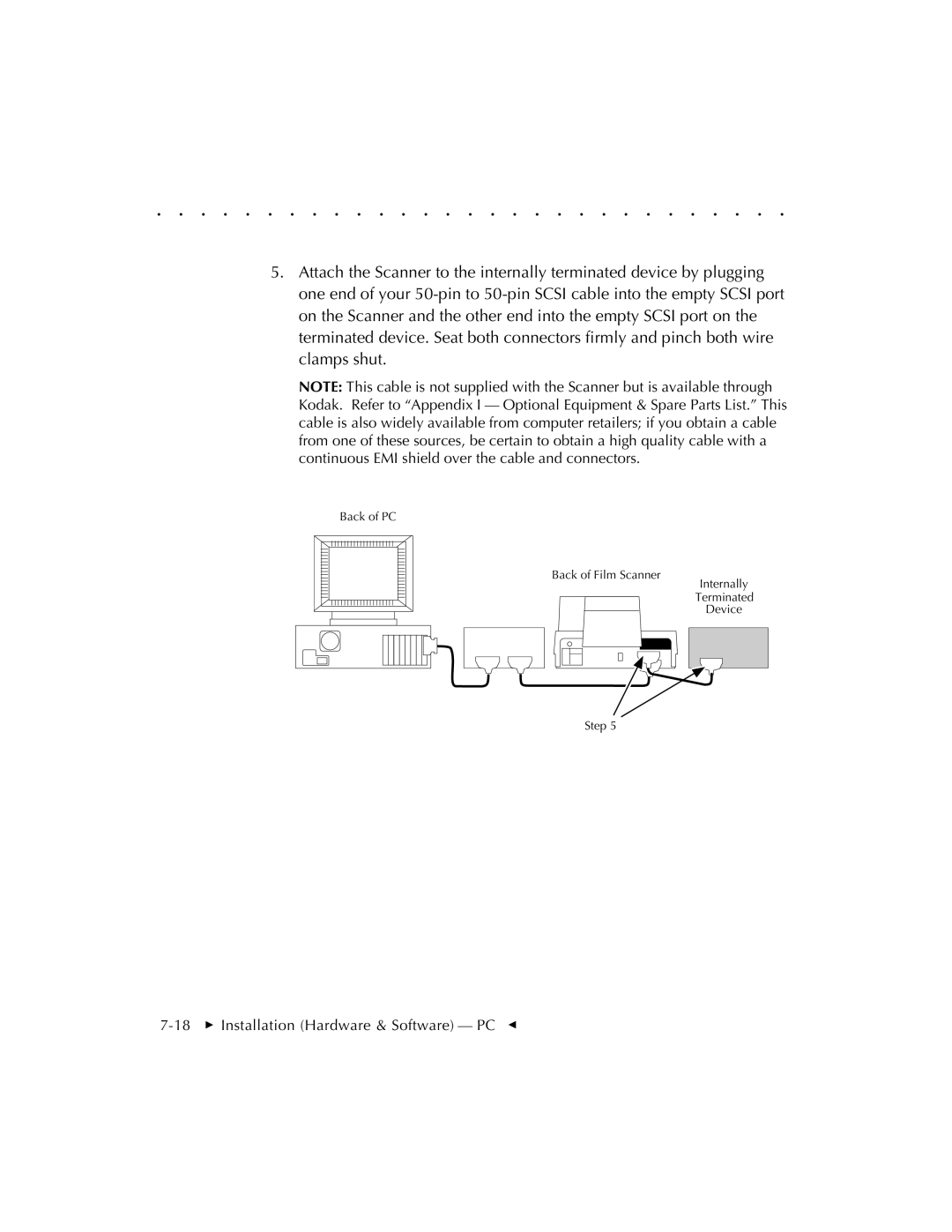 Kodak RFS 3570 user manual 18  Installation Hardware & Software PC G 