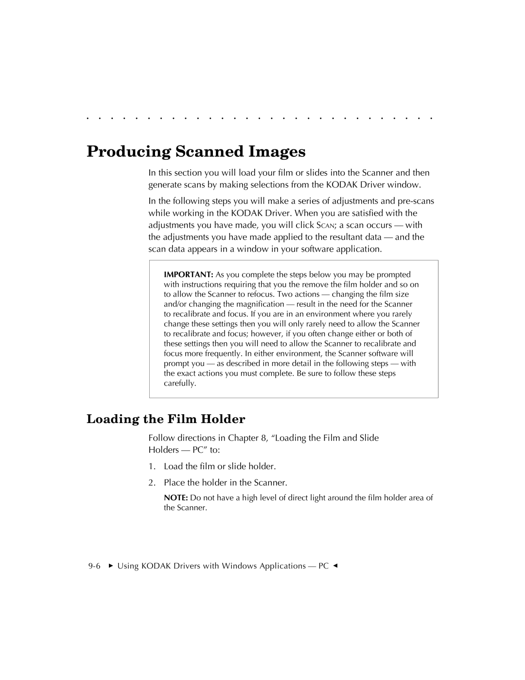 Kodak RFS 3570 user manual Producing Scanned Images 