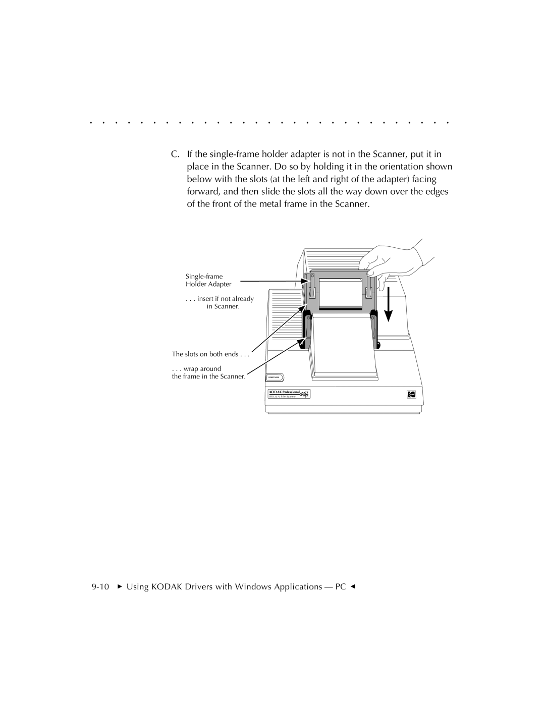 Kodak RFS 3570 user manual 10  Using Kodak Drivers with Windows Applications PC G 