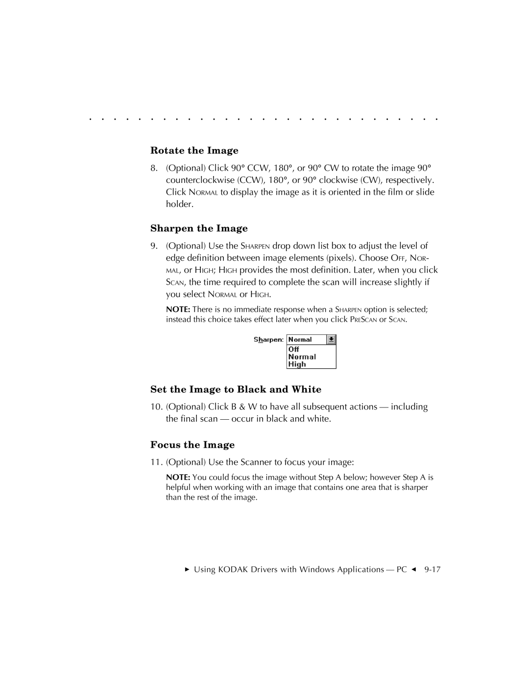 Kodak RFS 3570 user manual Optional Use the Scanner to focus your image 