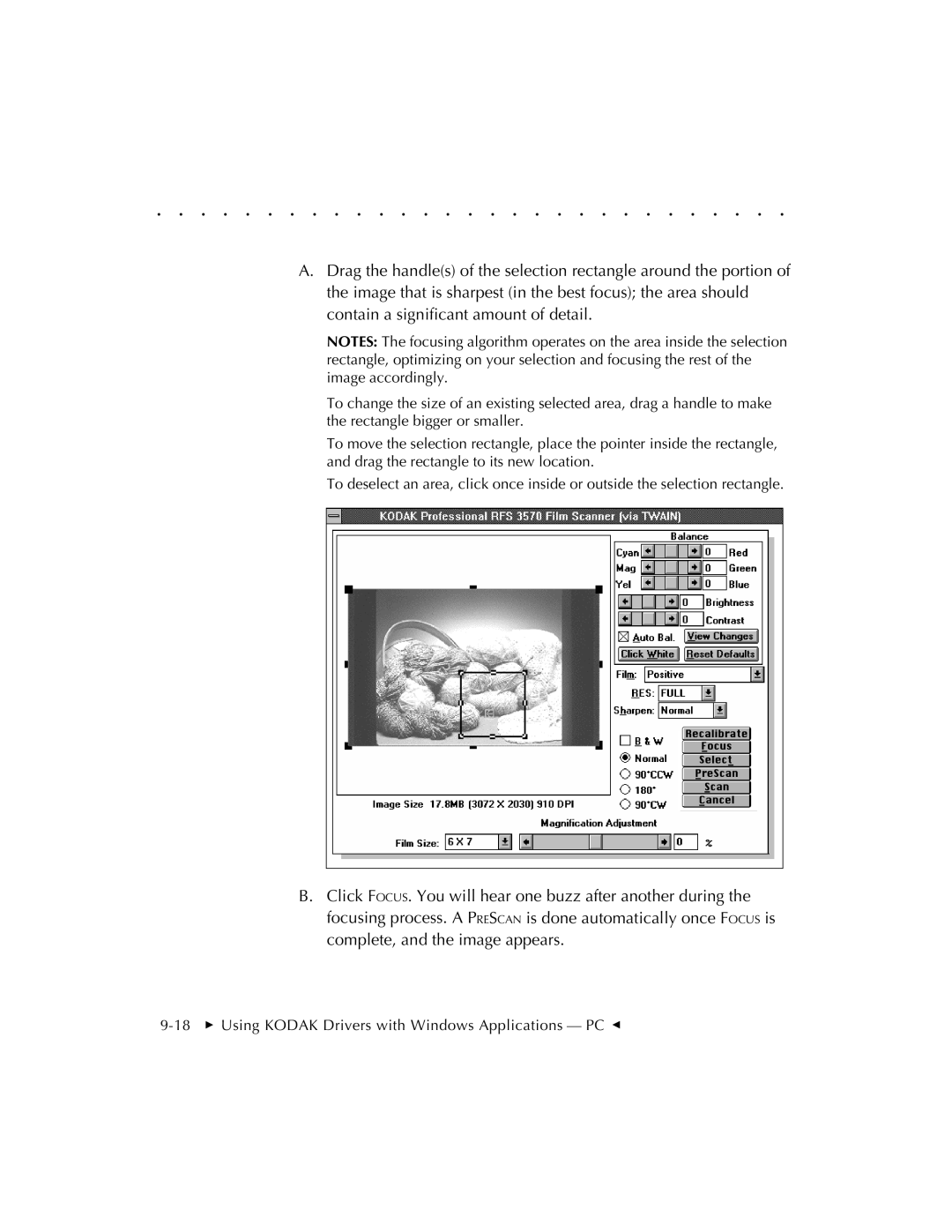 Kodak RFS 3570 user manual 18  Using Kodak Drivers with Windows Applications PC G 