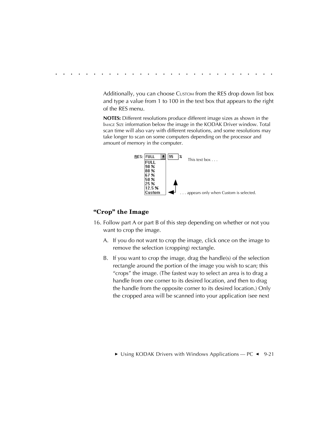 Kodak RFS 3570 user manual Crop the Image 