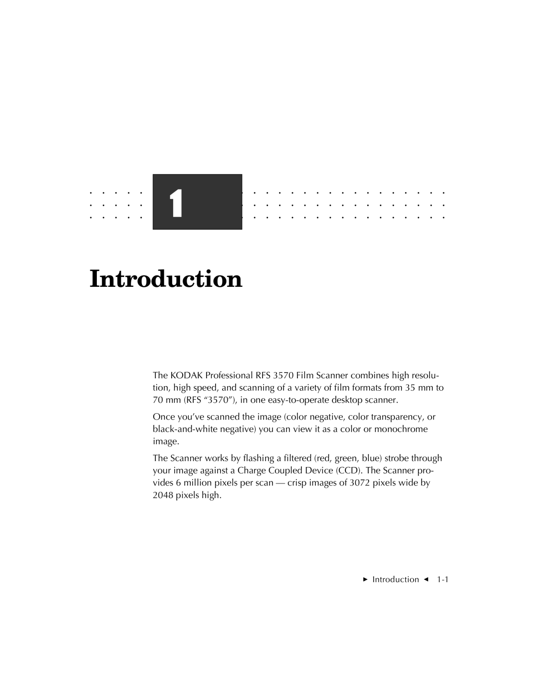 Kodak RFS 3570 user manual Introduction 