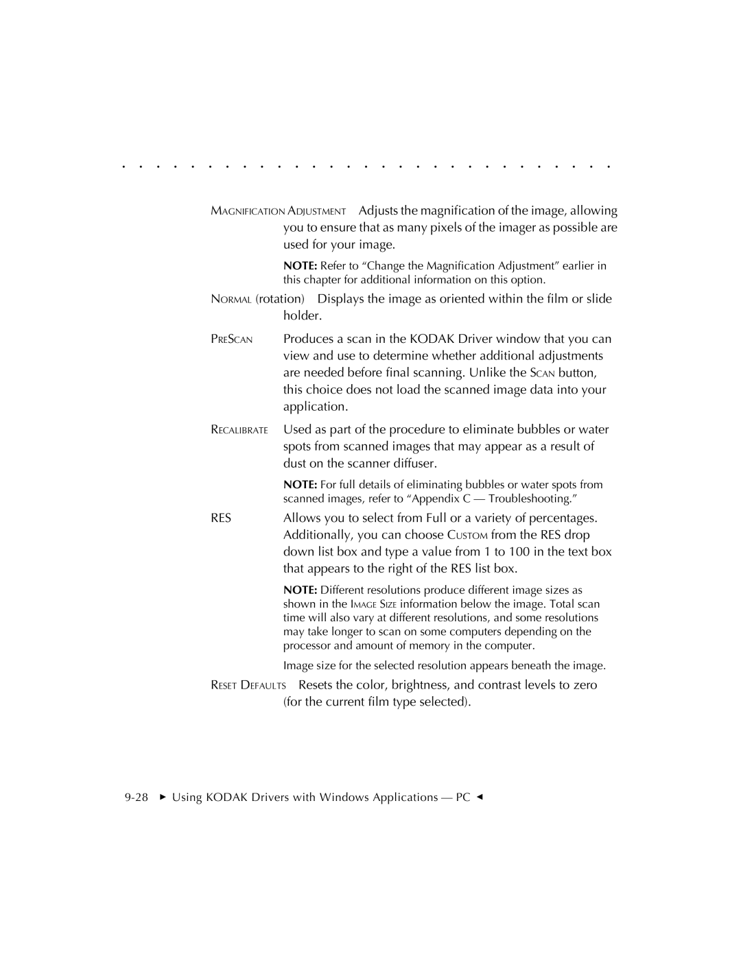 Kodak RFS 3570 user manual Dust on the scanner diffuser 