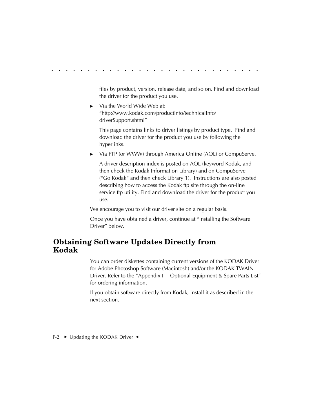 Kodak RFS 3570 user manual Obtaining Software Updates Directly from Kodak 