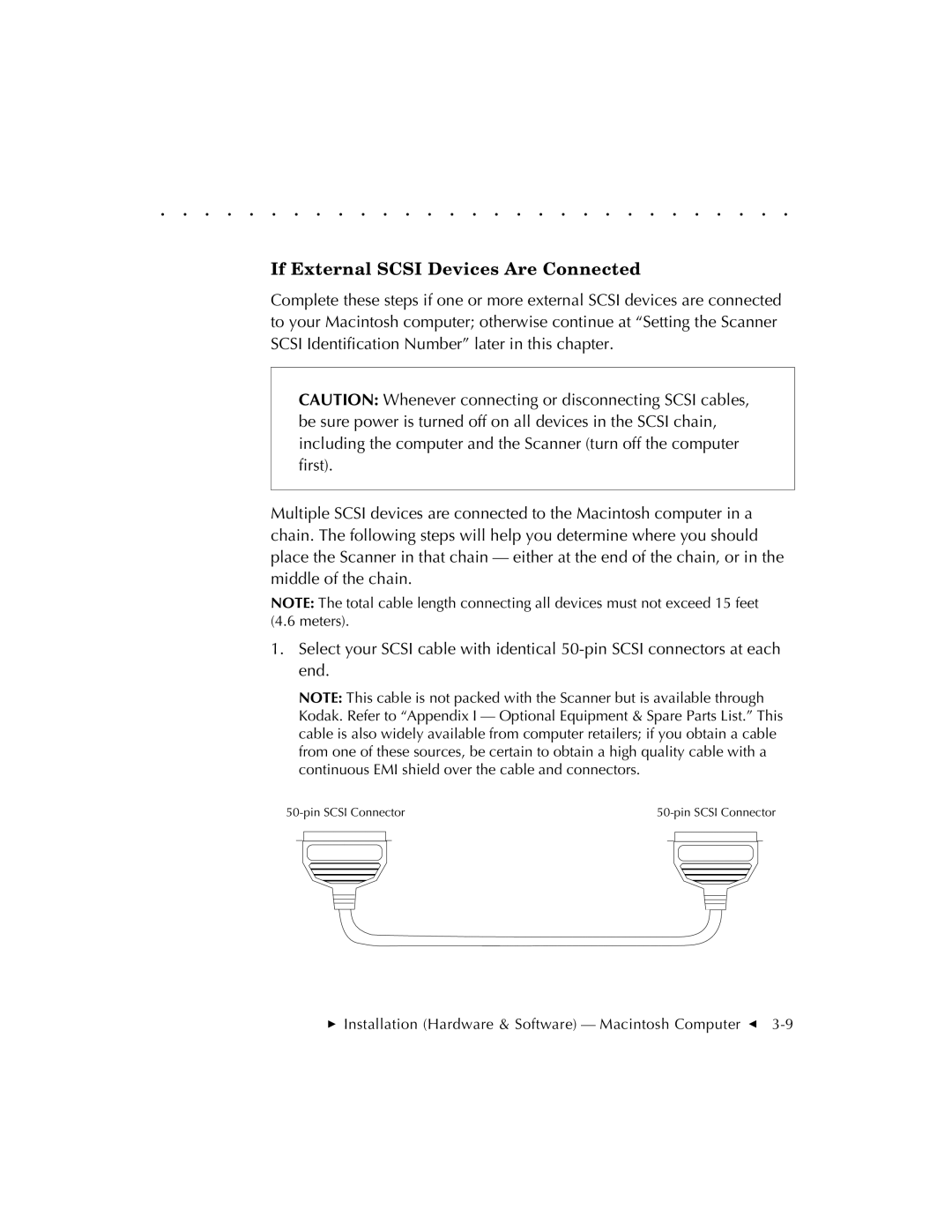 Kodak RFS 3570 user manual If External Scsi Devices Are Connected 